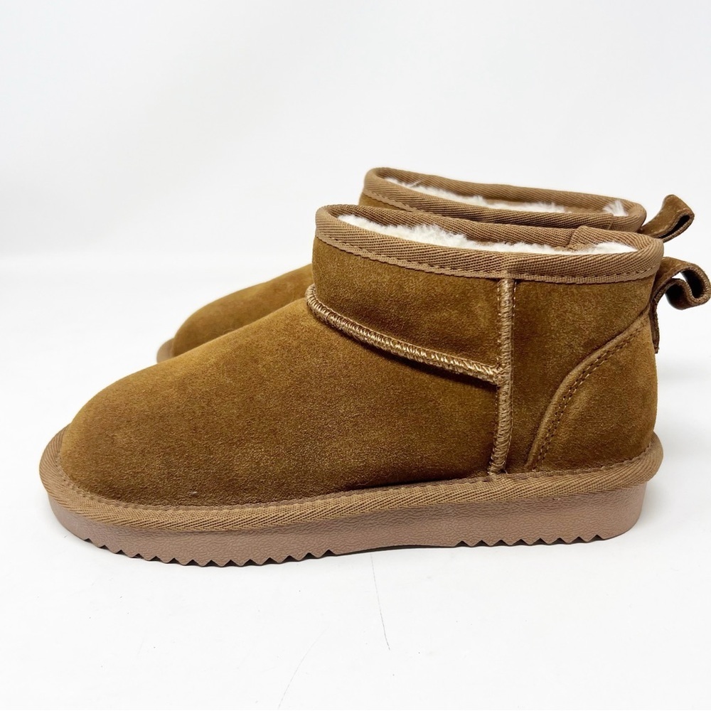 DREAM PAIRS ANKLE MINI BOOTS BROWN SUEDE FAUX FUR LINING WATER RESISTANT 5 NWOT - Picture 8 of 8